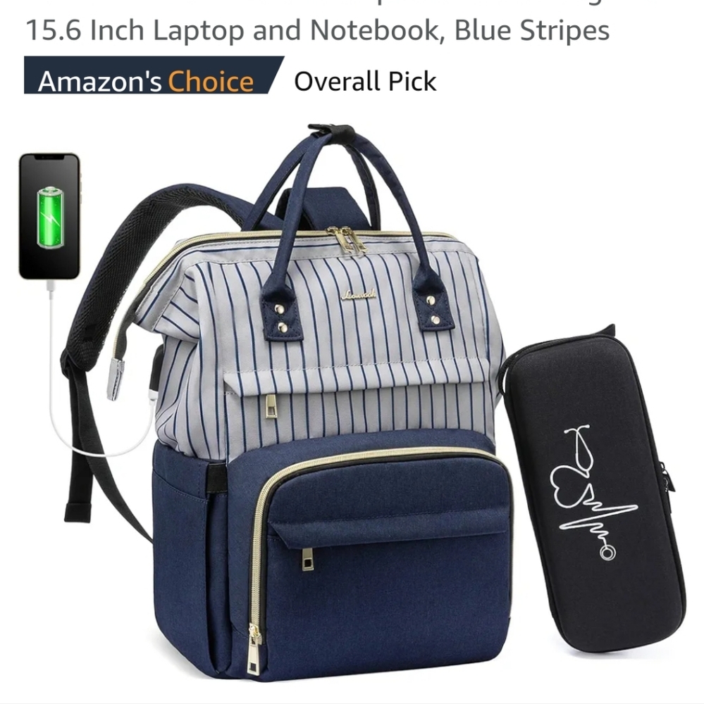 Lovenook nursing backpack with stethoscope case